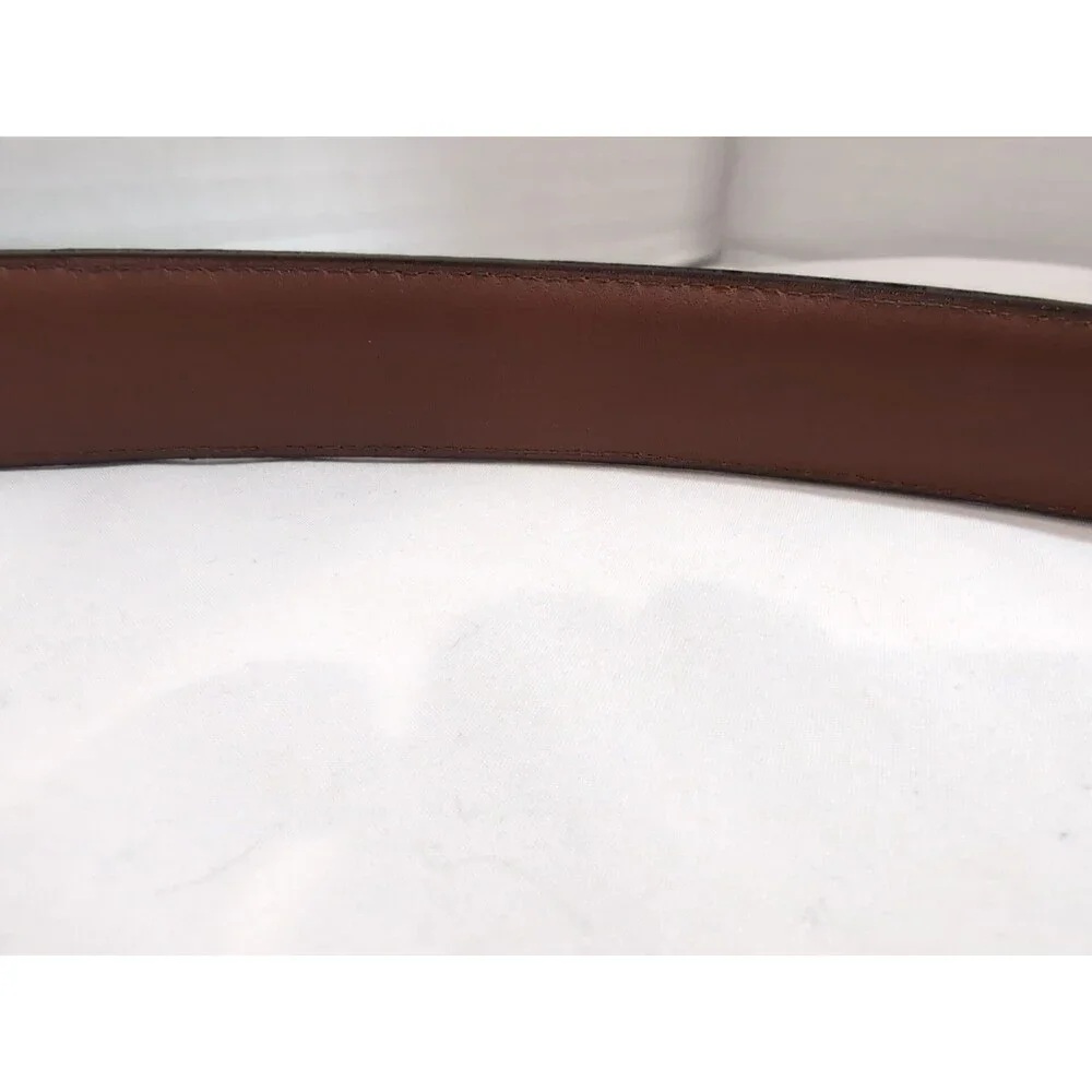BRIGHTON BELT DARK BROWN LEATHER CROC EMBOSSED SIZE 40 MADE IN USA VINTAGE